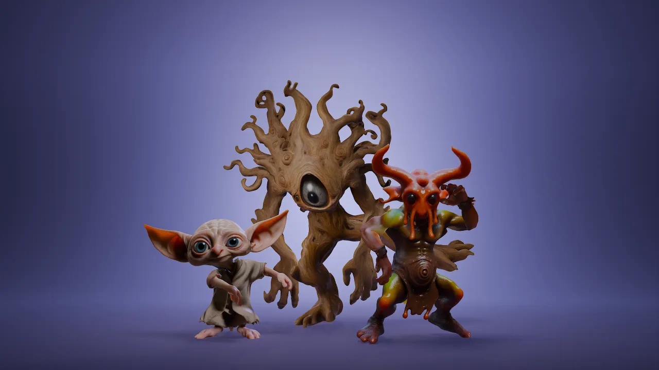 Animation-ready character lineup