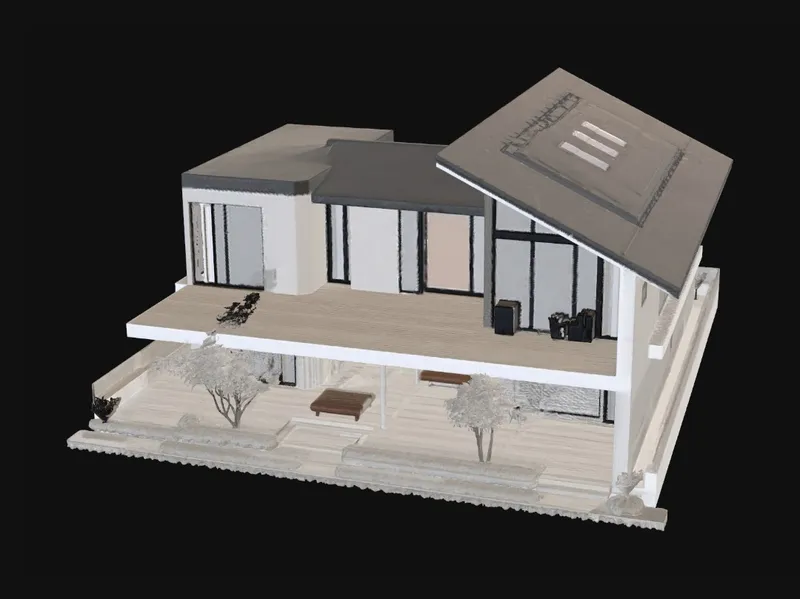 Architectural concept — Meshy AI render